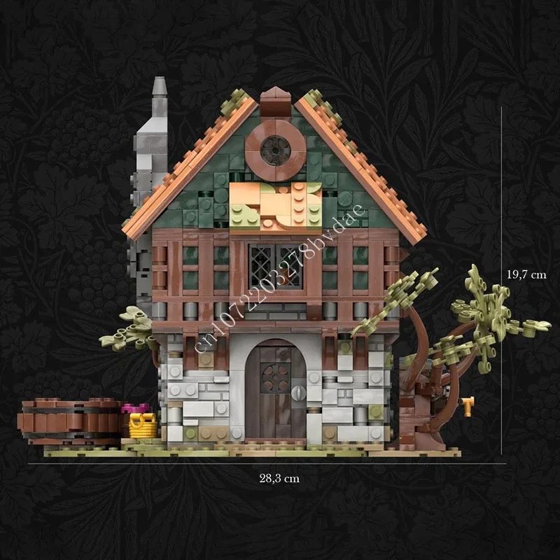 1687 PCS Medieval Wine House Building Blocks Set Creative Assembly Model Architecture Educational Gift For Adults Decor Display