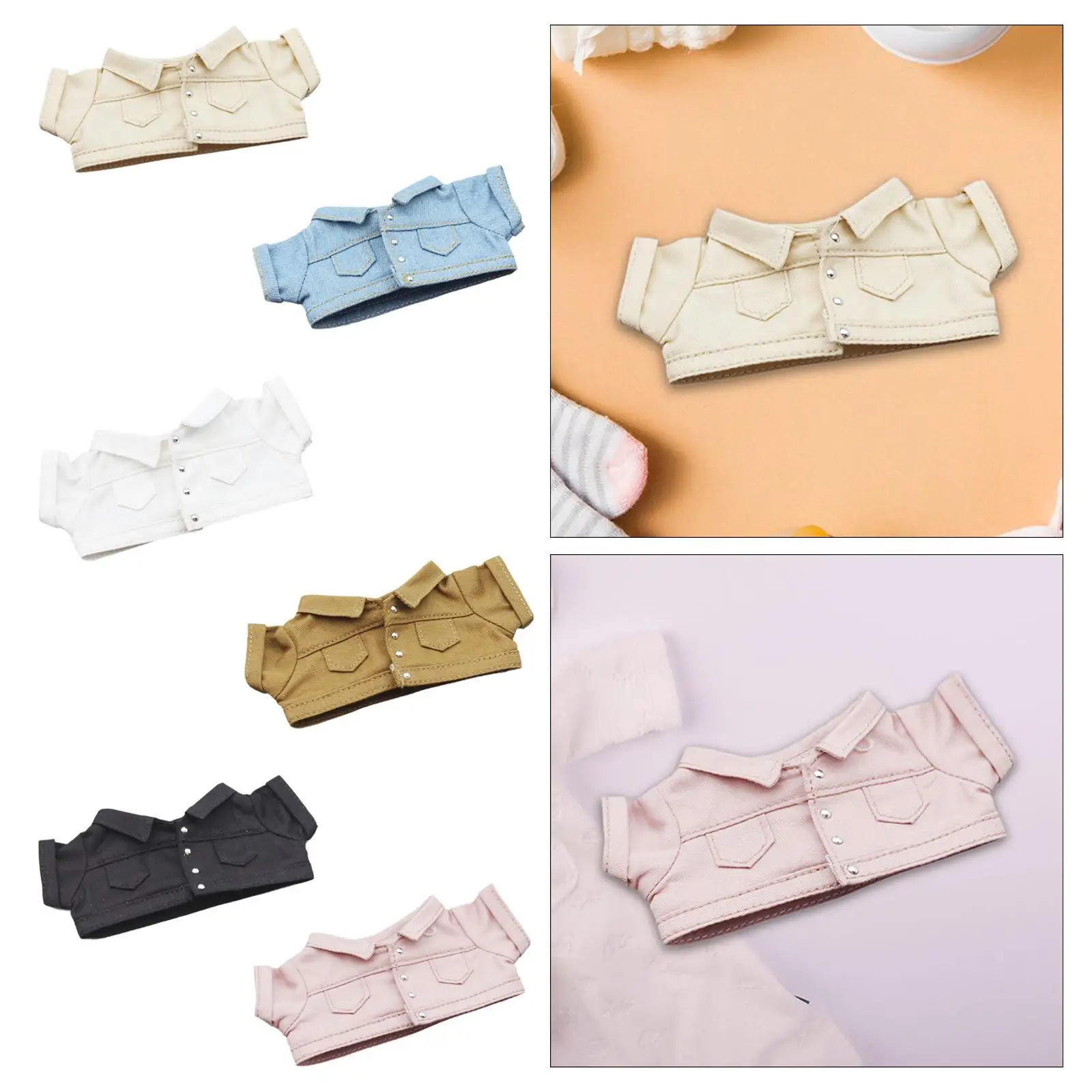 17cm Doll Outfit Denim Jacket for Creative Play And Gift Giving