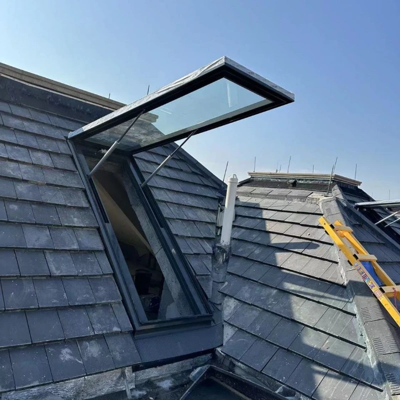 

Sloping roof electric skylight terrace window thickened