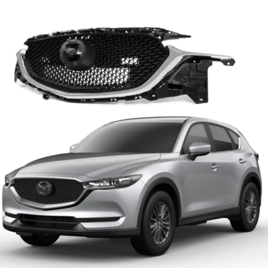 Front Bumper Upper Grille Assembly Fit for 2017 2018 2019 2020 2021 Mazda CX5