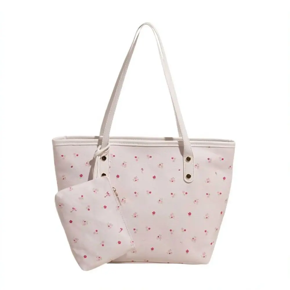 Stylish PU Leather Tote Bag Women Minimalist Shoulder Handbag Casual Everyday Commute Office Student Book Bag