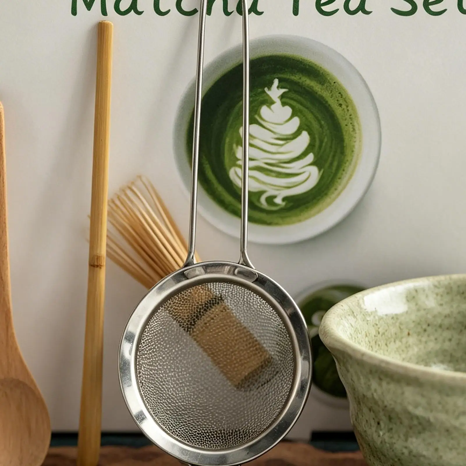 Chasen Set 8 Pieces Complete Kit With Bowl Scoop Holder Sifter Japanese Tea Ceremony Set For Beginners Friends Mom Home Office