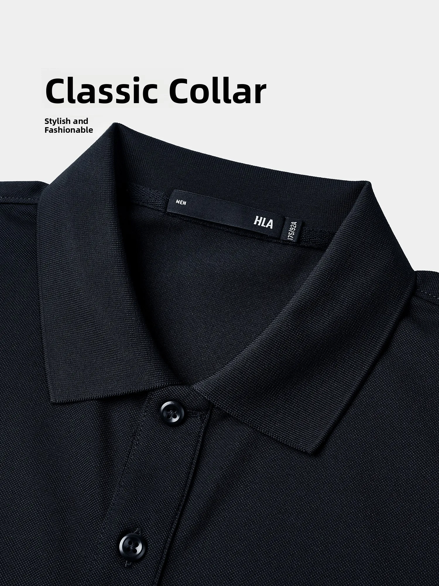 Cool Feeling HLA Home Short Sleeve  Shirt Embroidered Turn-down Collar Men's Spring Autumn New Style Knitted Cotton Blend