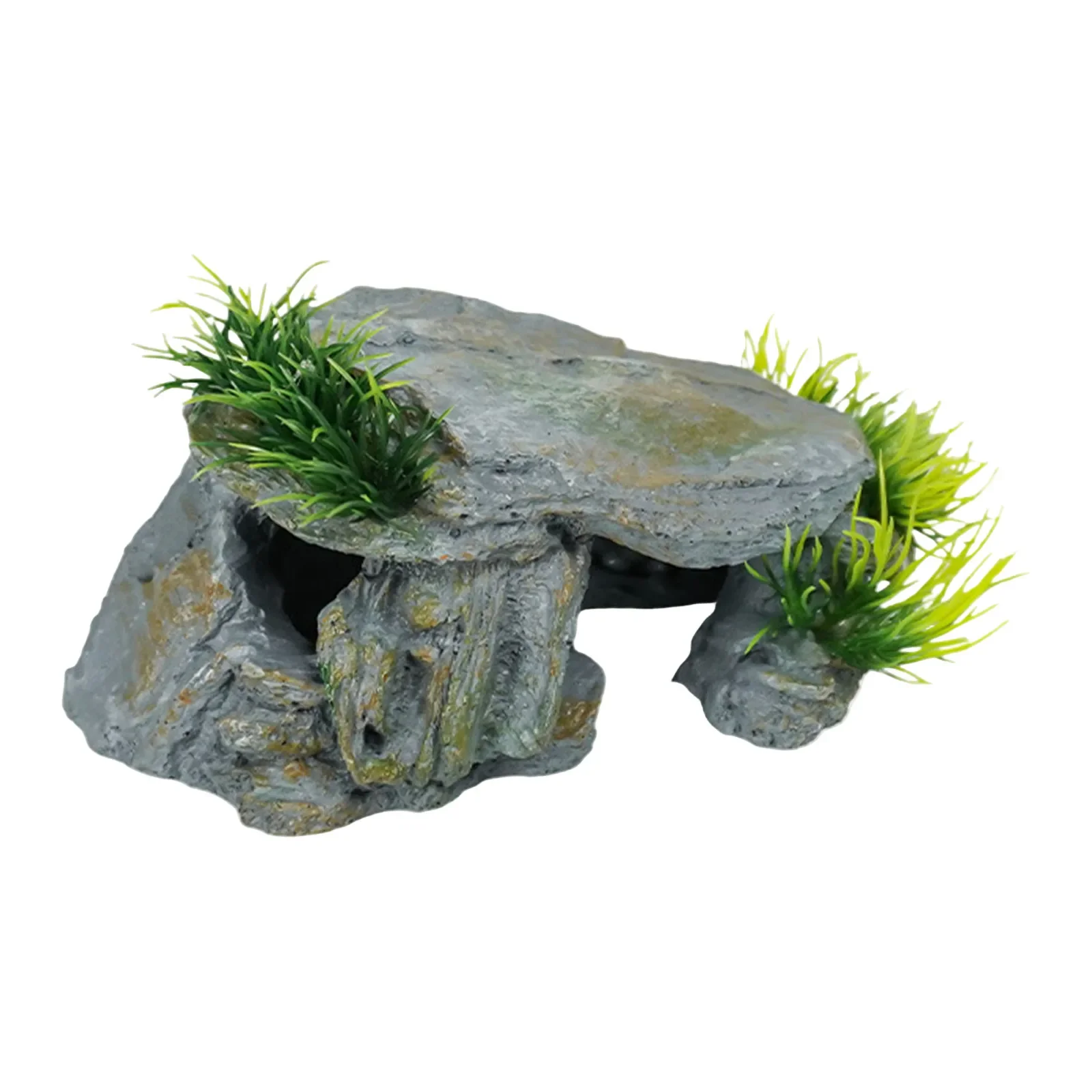Reptilien-Versteckhöhle mit Sonnenplattform im Naturstein-Stil, Unterschlupf, Aquarium-Dekoration für Reptilien, Süßwasserfische, Garnelen – Detail 2