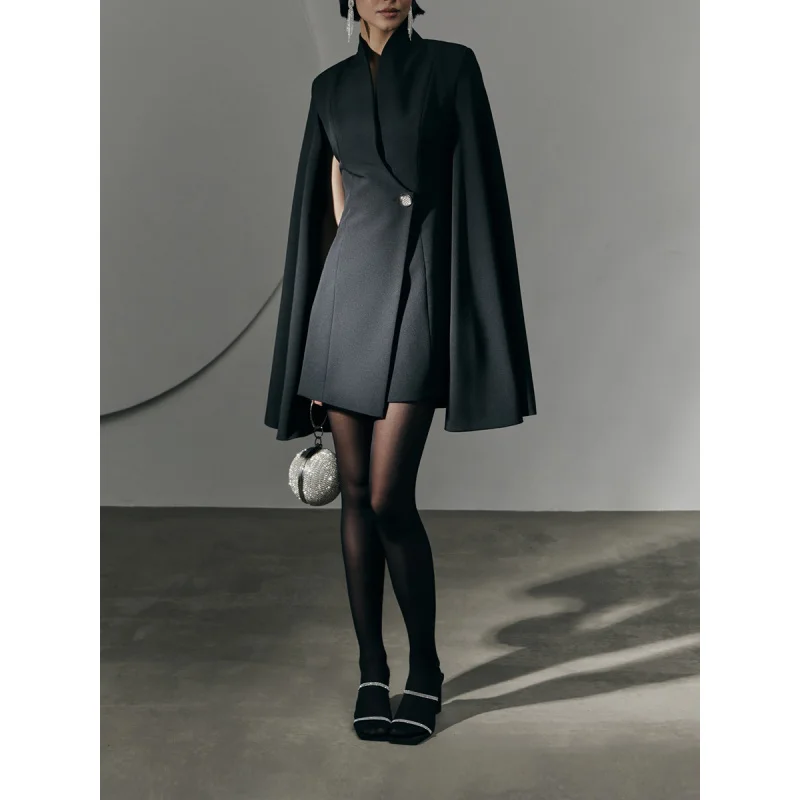 

Пригородный усовершенствованный топ без рукавов с шалью и рукавами, новинка 2022 года, ранняя осень, женская одежда, черный костюм, сценический костюм