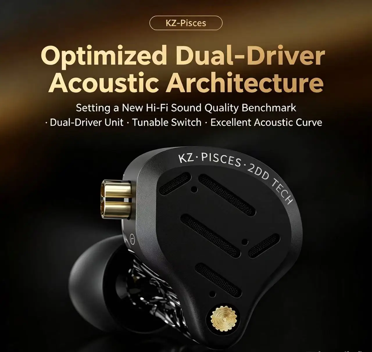 KZ- Pisces Optimized Dual Driver Dynamic Balanced Headphones Setting HiFi Audio Benchmark
