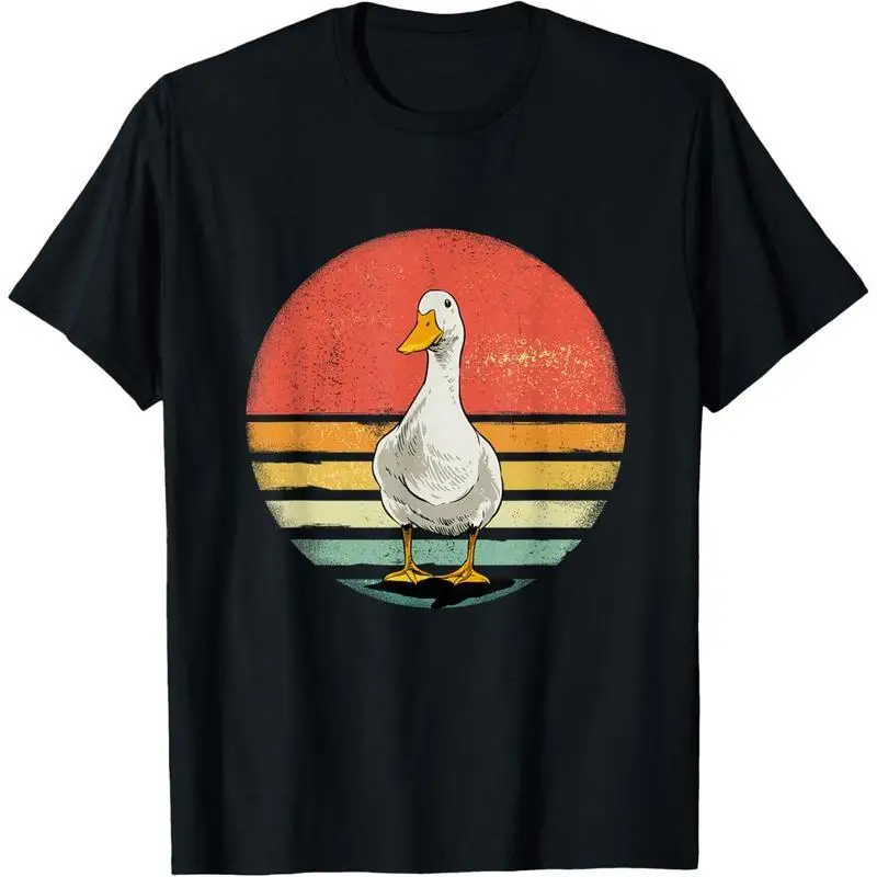 

Duck Vintage Sunset T-Shirt Funny Farm Animal Graphic Tee Unisex Casual Top for Country Life, Gifts or Summer Streetwear S-3XL