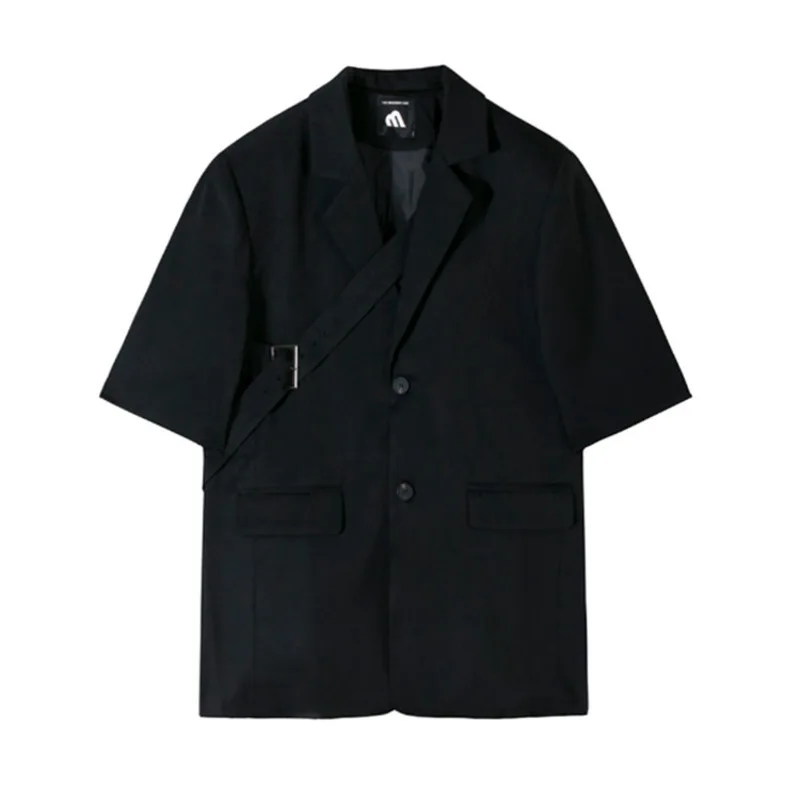 WTHT แฟชั่นผู้ชายสีทึบกระเป๋า Lapel Blazer Coats อินเทรนด์ 2025 ฤดูร้อนแขนสั้น Single-breasted แจ็คเก็ตชาย 2A0903