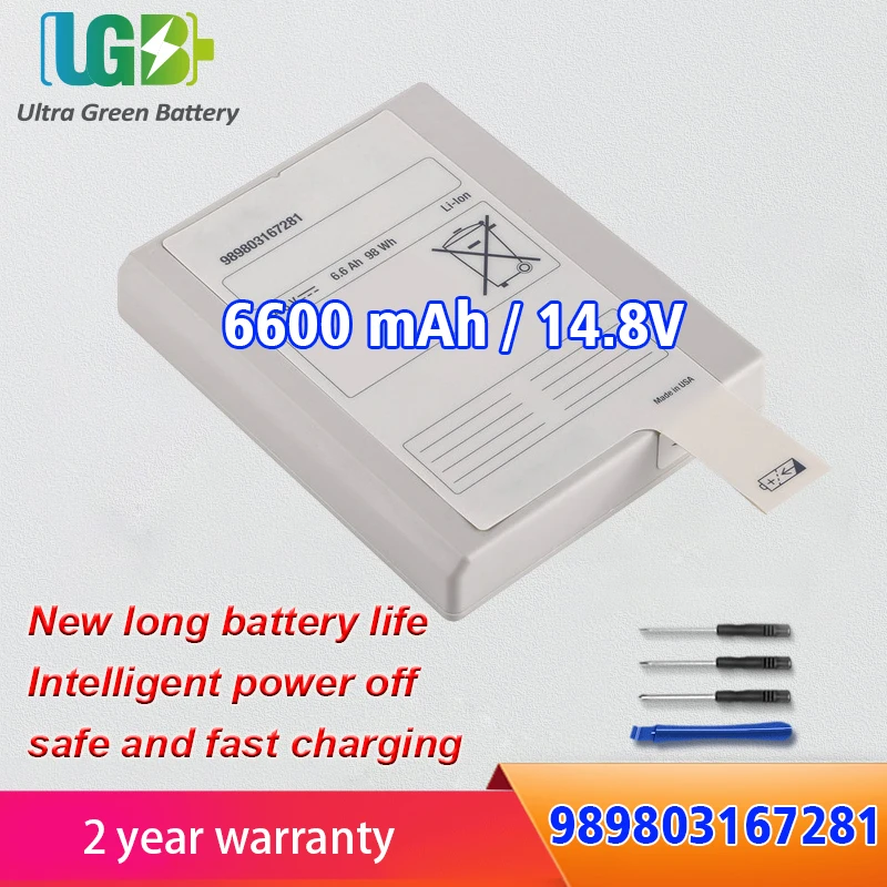 UGB New 989803167281 Battery For Philips HeartStart XL+ Battery 110630-O 02211 110630-0 Vital Signs Monitor battery