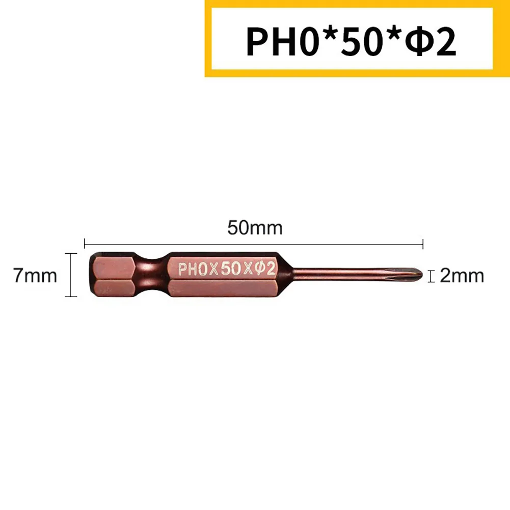 1PCS 50mm Screwdriver Bit PH00 PH0 PH1 PH2 1.6/2.0/2.5/3.0/4.0/5.0mm For 1/4\