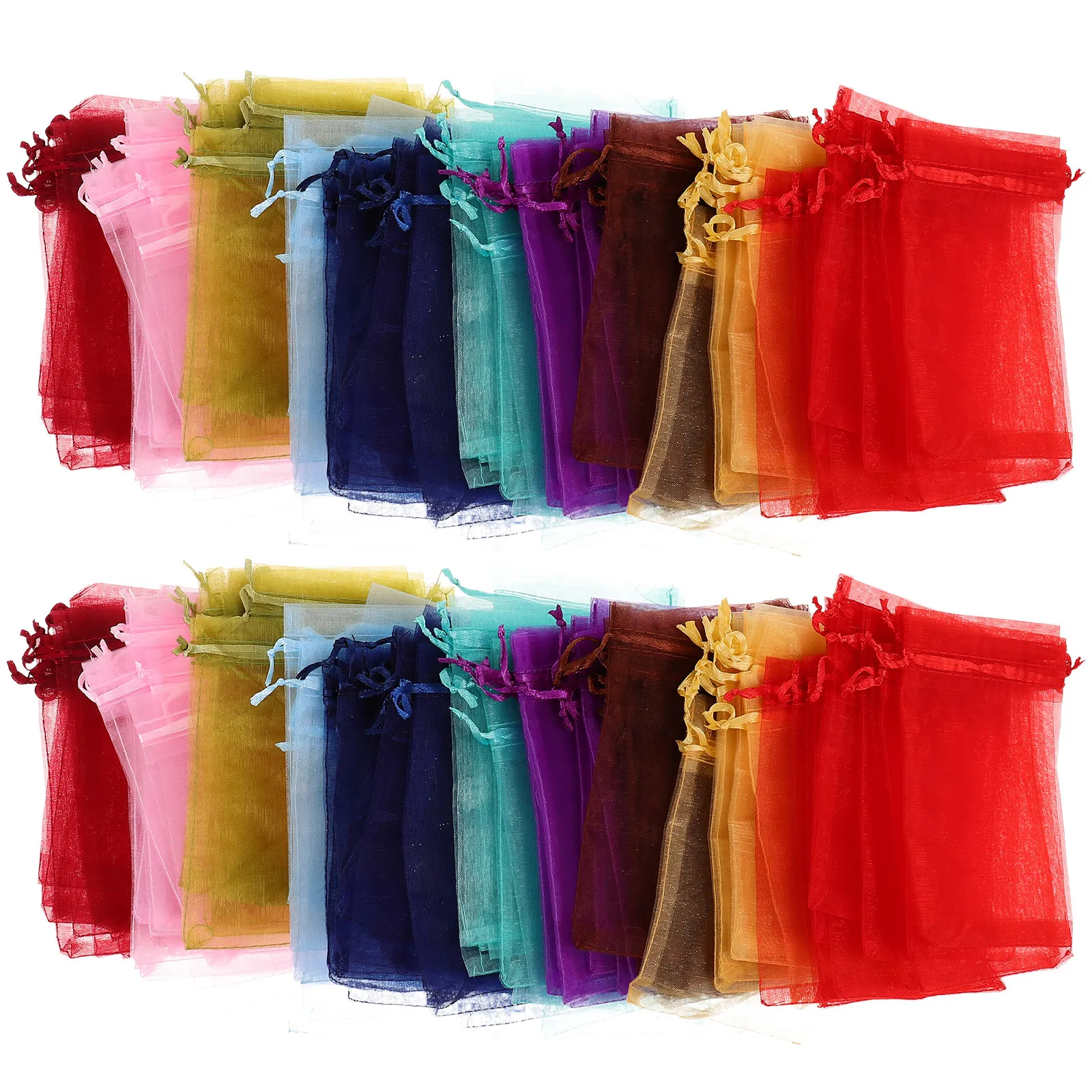 

100Pcs Mini Organza Drawstring Gift Bags Jewelry Candy Soap Pouches Party Favor Tiny Storage Bags Elegant Decorative