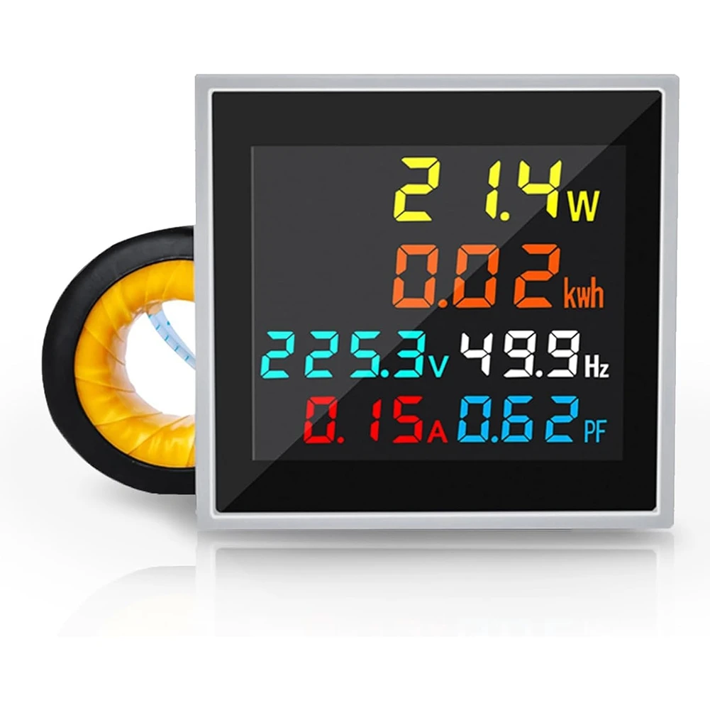Fits for  Meter, AC 50-300V 100A Mini Power Monitor 6in1,LCD Display, Voltmeter, Ammeter,Wattmeter,Frequency Tester with CT