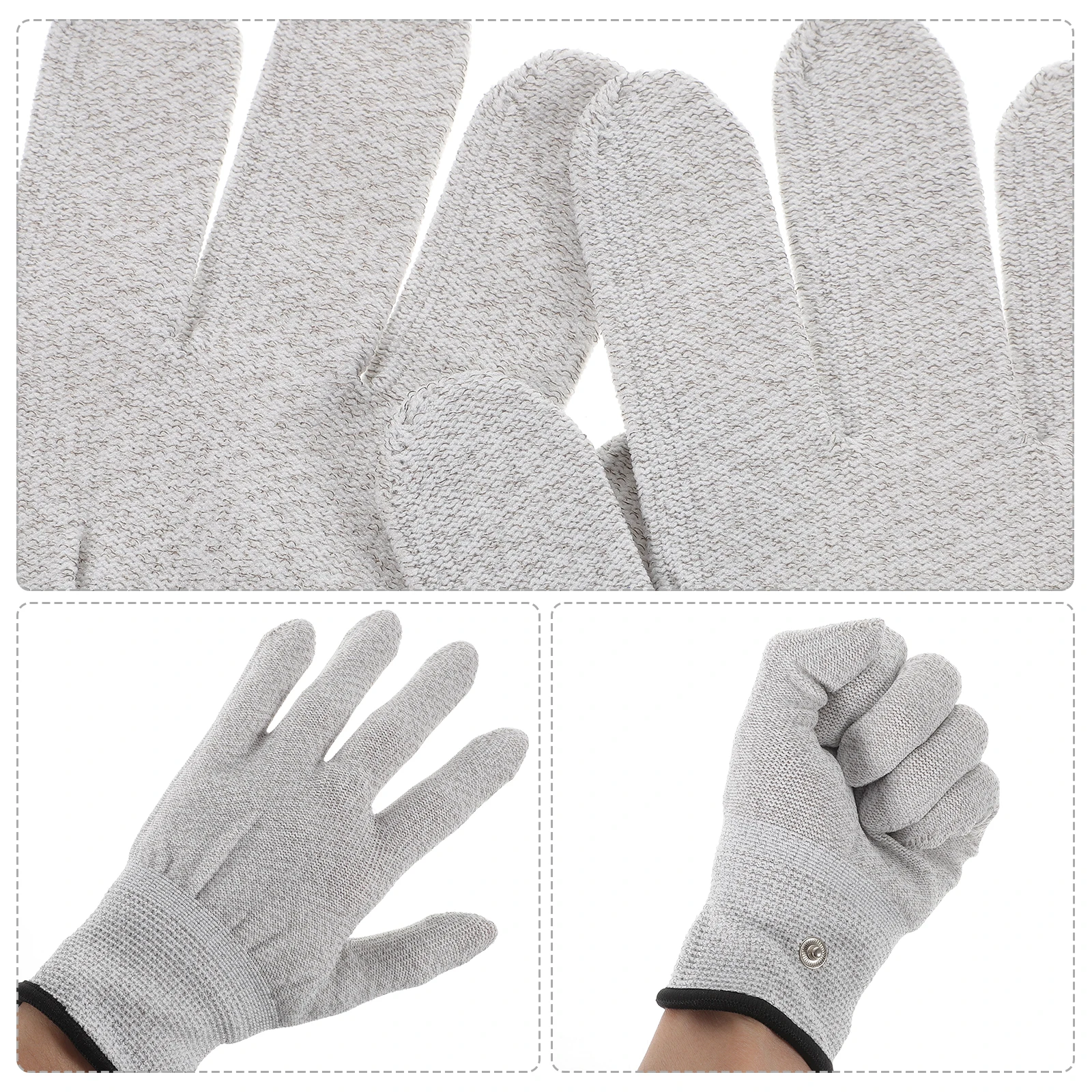 

1Pair Electric Therapy Gloves Silver Fiber Elastic Breathable Massage Gloves Universal Conversion Lines Electric Therapy Mitts