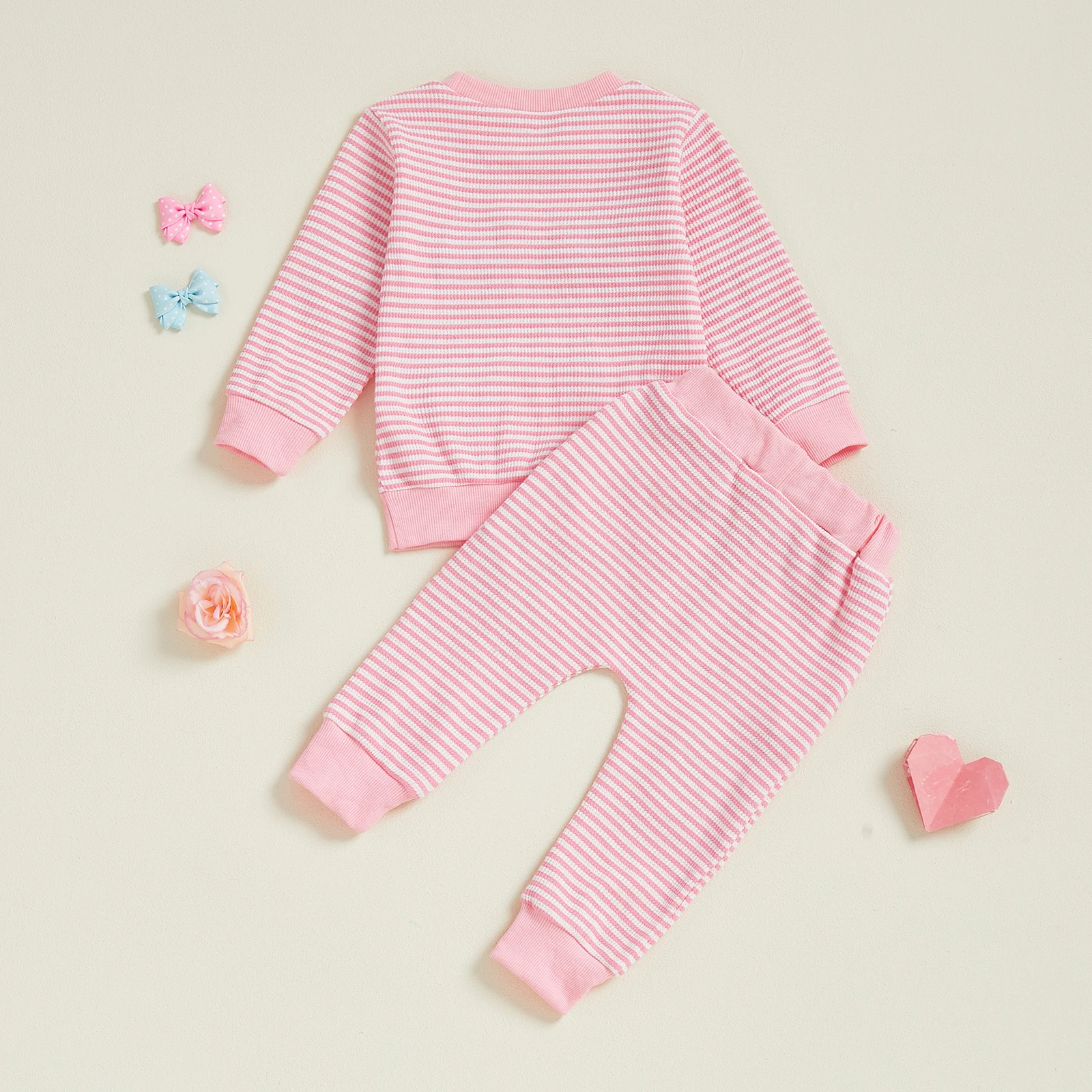 Citgeett الخريف الاطفال طفل فتاة الخريف شريط وتتسابق القوس التطريز طويلة الأكمام البلوز مرونة الخصر السراويل الملابس مجموعة