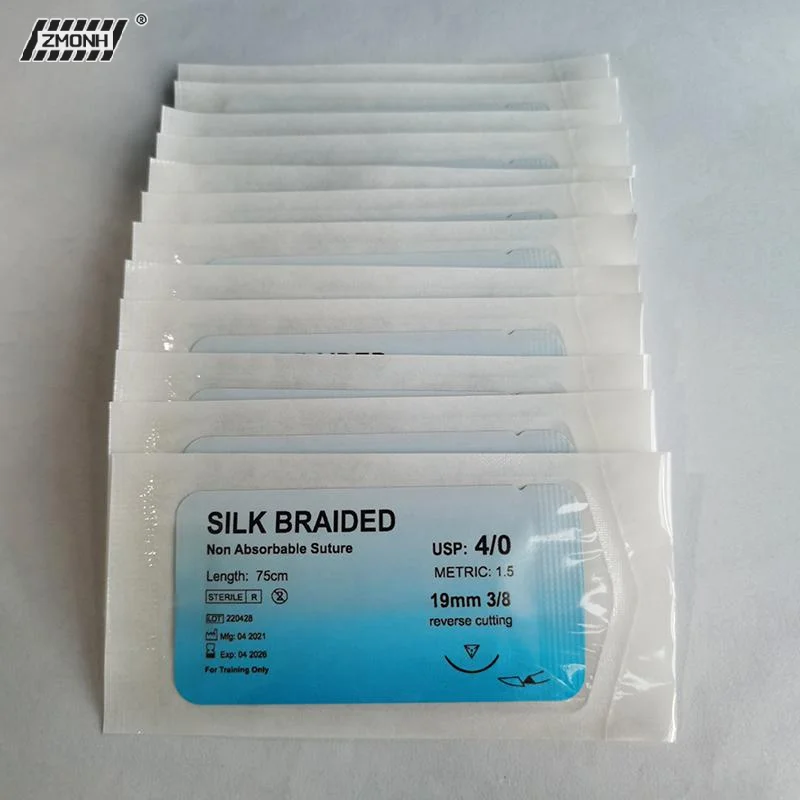 [H]12PCS Dental Surgical Needle Silk Thread  Suture Surgical Practice Kit
