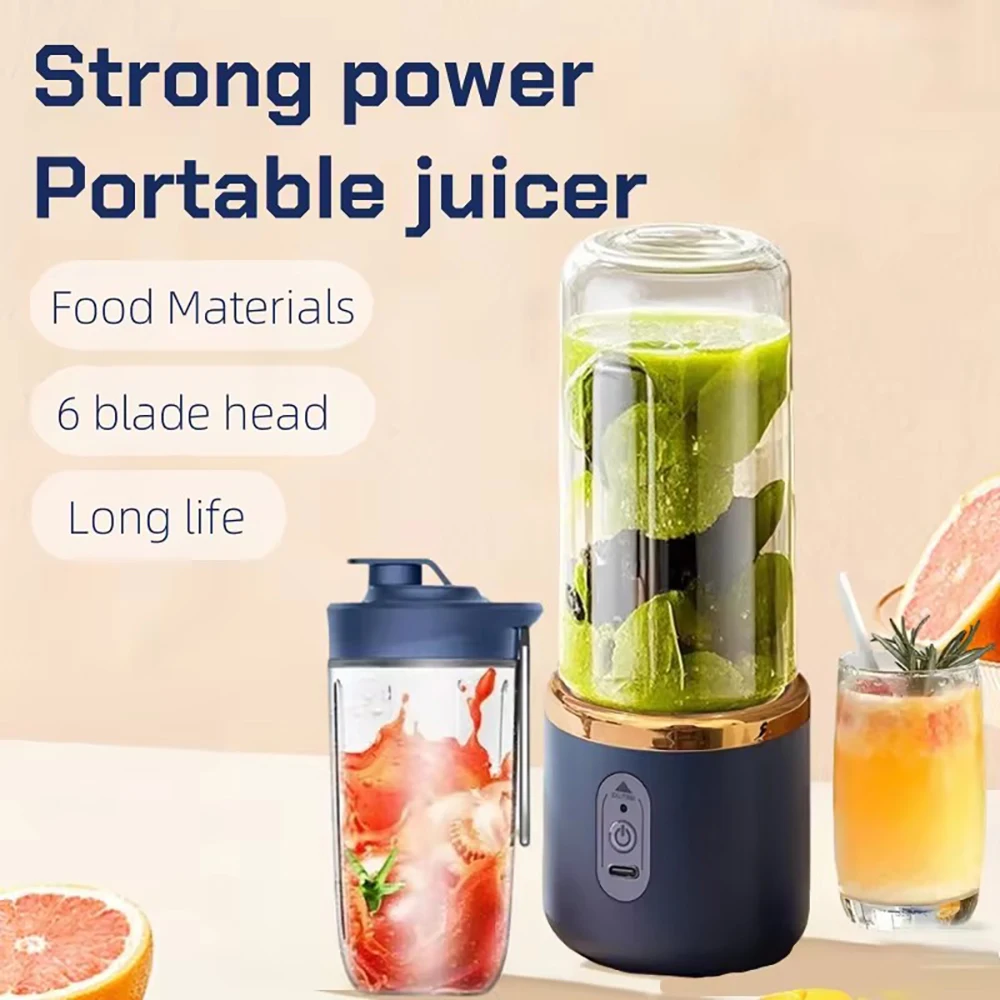 عصارة صغيرة محمولة قابلة لإعادة الشحن - خلاط عصير للأطفال متعدد الوظائف - صانع عصير للأطفال مناسب للعائلة والسفر