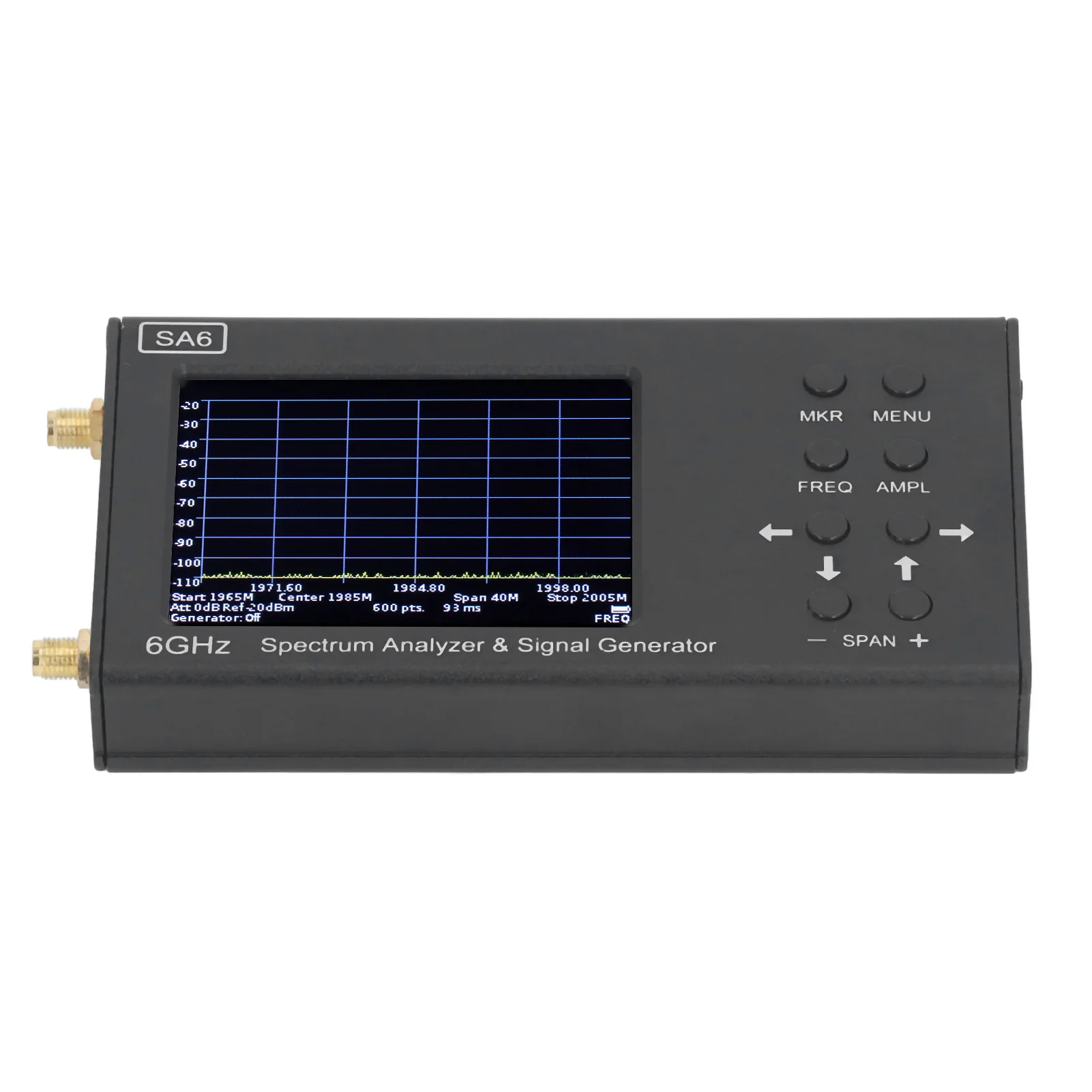 3.2in Color Touchscreen 6GHz Spectrum Analyzer SA6  Generator for Wi Fi 2G 4G LTE CDMA 35MHz‑6200Mhz  Generator