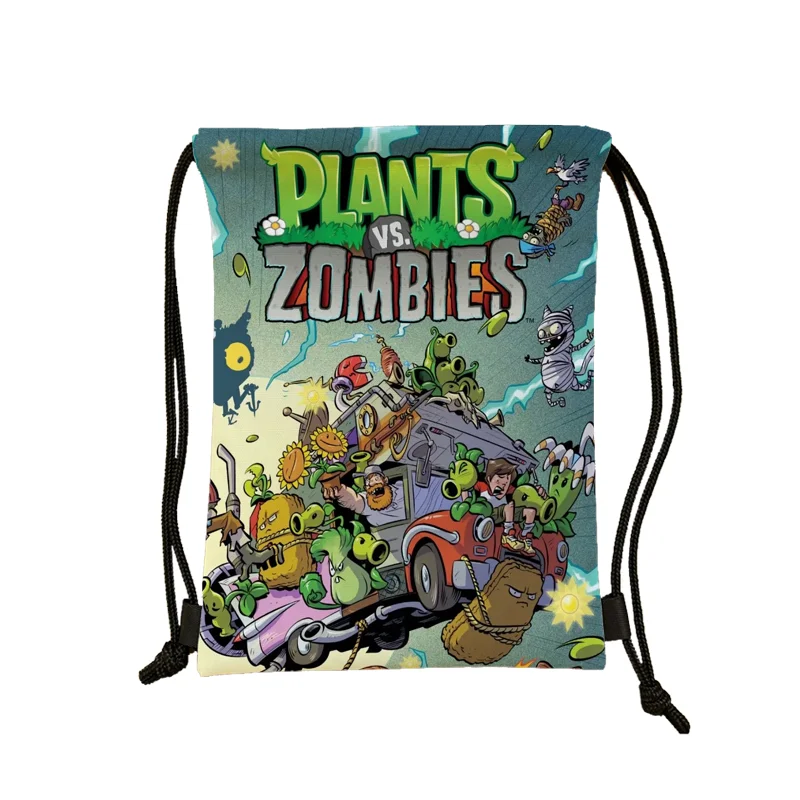 

Plants Vs. Zombies Waterproof Drawstring Storage Bag Portable Sports Backpack Large Capacity Gym Sack for Basketball Football