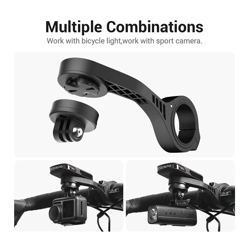 COOSPO braket dudukan depan sepeda MT5S, adaptor setang sepeda gunung jalan MTB cocok dengan Garmin Gopro 25.4mm/31.8mm