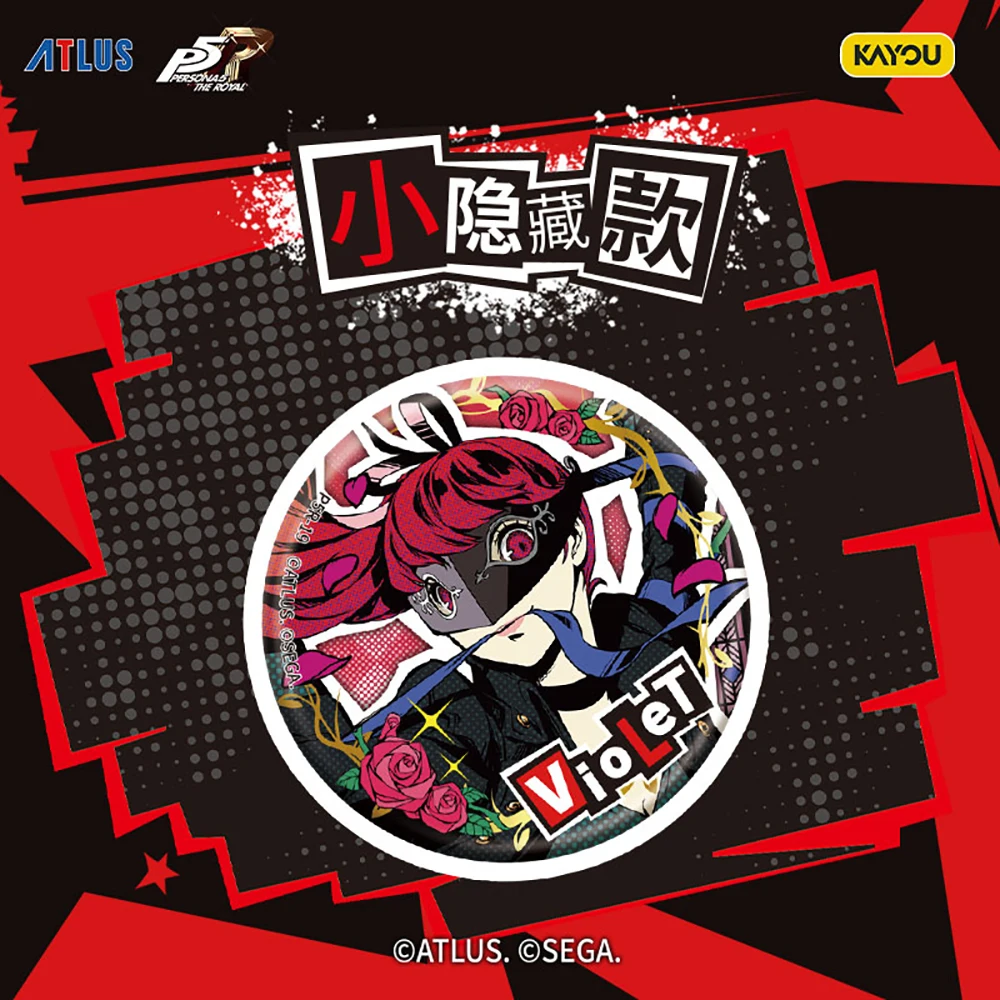 Genuino KAYOU Persona 5 Distintivi in banda stagnata Gioco da collezione Periferico Futaba Sakura Morgana Spilla rotonda Regali di compleanno per i bambini