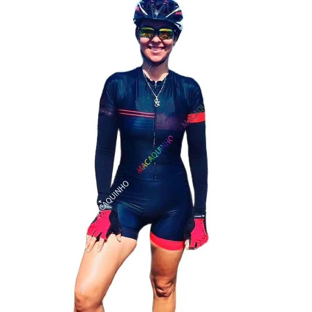 

Kafitt Women's Cycling Sets Long Sleeve Clothing Wholesale Cheap Free Shipping Brazil Mountain Bike Overalls Bicycle Jumpsuit