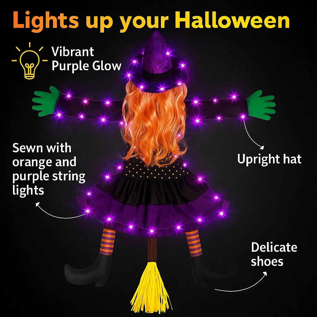 

Аварийная ведьма в дерево, большое украшение на Хэллоуин, летающая ведьма, аварийный декор на Хэллоуин, подвесной декор ведьмы, уличные украшения