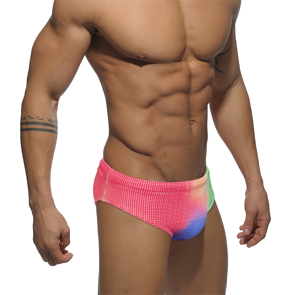 Gradiente กางเกงว่ายน้ำเซ็กซี่สำหรับผู้ชาย, บิกินี่เอวต่ำชายแฟชั่นยุโรปชุดเล่นเซิร์ฟบอร์ดชายหาดฤดูร้อน