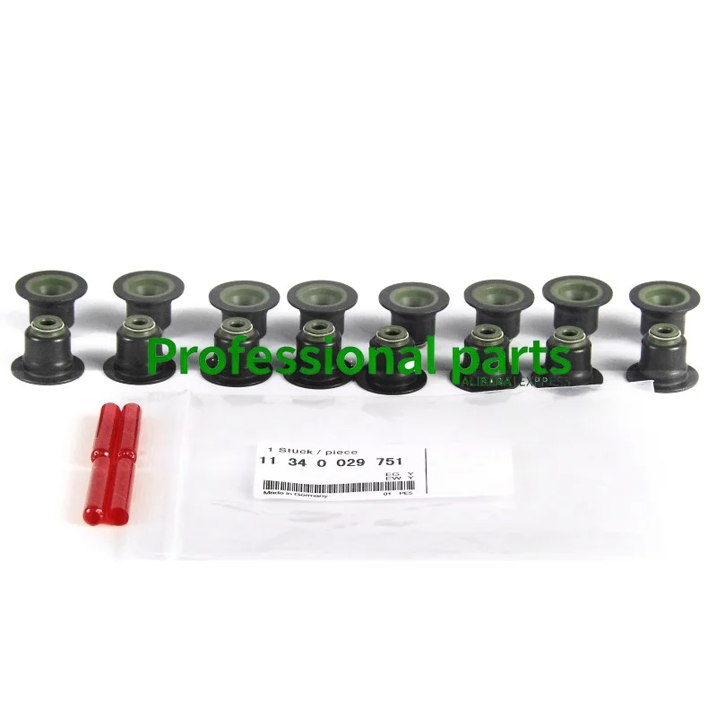 Engine Valve Stem Seal Kit (16 PCS) for BMW N62 N63 Engines 3 5 6 7 Series X6 X5 OEM 11340029751 11340039494