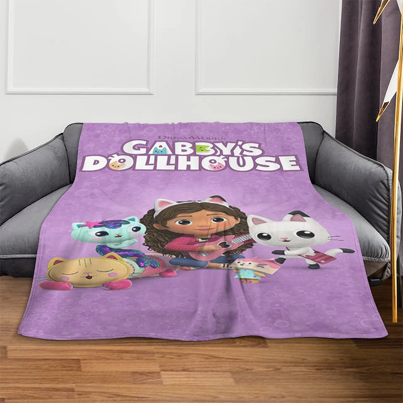 

Custom Blanket A-Gabbys Dollhouses Sofa Winter Fluffy Soft Blankets Microfiber Bedding King Size Blanket Warm Fleece Camping Nap