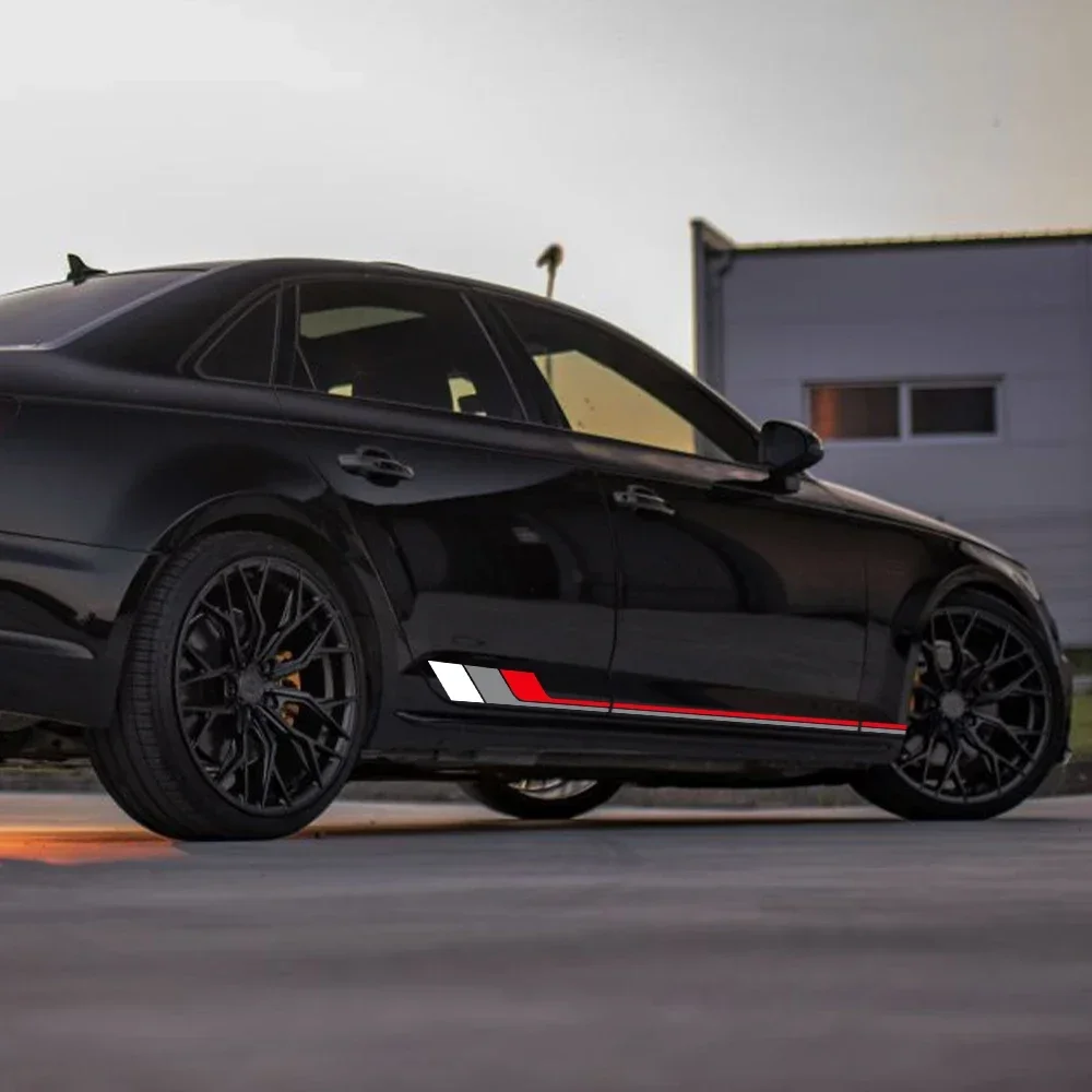 ملصقات باب السيارة الجانبية ملصق حائط من الفينيل الزخارف الخارجية اكسسوارات السيارات لأودي A4 B8 8K B9 B7 8W 8E B6 Avant TFSI Quattro Allroad