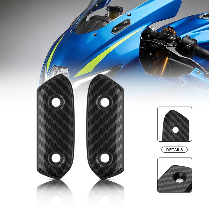 

NEW gsxr Accessories Windscreen Mirror Hole Protection Cover For GSXR1000 GSXR750 GSXR600 Motorcycle Carbon Fiber Mirror Driven