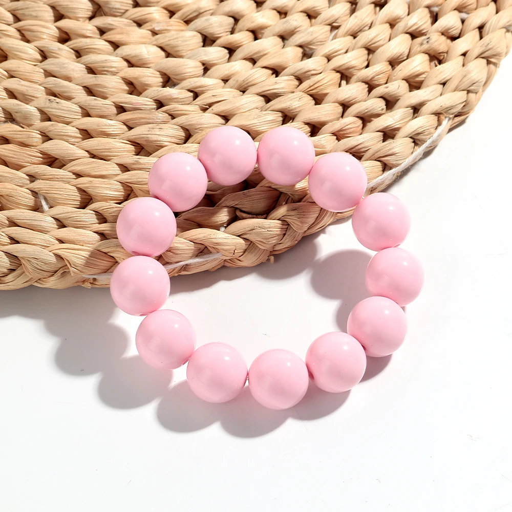 Bohomia Trend Acryl Ontwerp Geometrische Ronde Bal Elastische Armband voor Vrouwen Onregelmatige Kleurrijke Armbanden 2025 Sieraden