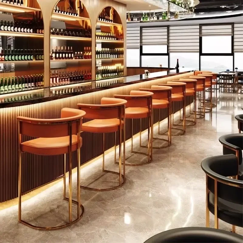 Commercial Bar Stool Custom Color Gold Frame Bar Chair for Bars and Restaurants