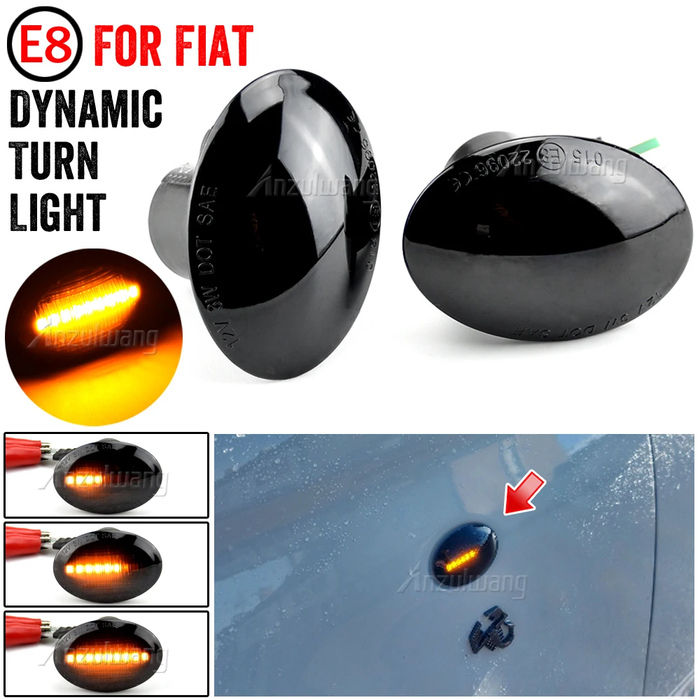 

1 пара автомобильных боковых габаритных фонарей указателя поворота для FIAT 500 500C 500L светодиодные динамические лампы T10 для Abarth 500 595 695 автомобильные фонари на крыльях