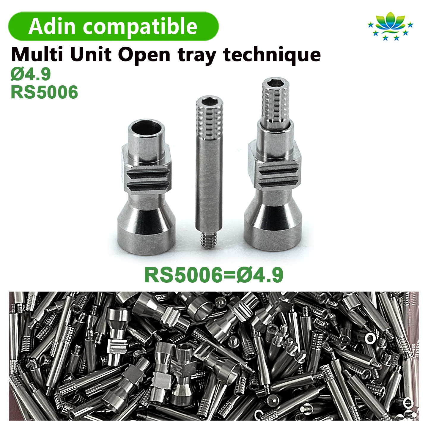 Compatible Adin Multi-Unit Open Tray Transfer Coping Precision Metal Impression Abutment Lab Prosthetics Parts Factory Direct