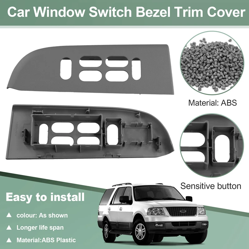 AU04 -Car Front Driver Side Door Panel Window Switch Bezel Trim Cover 4L1Z14525AAA For Ford Expedition 2004-2006 LHD