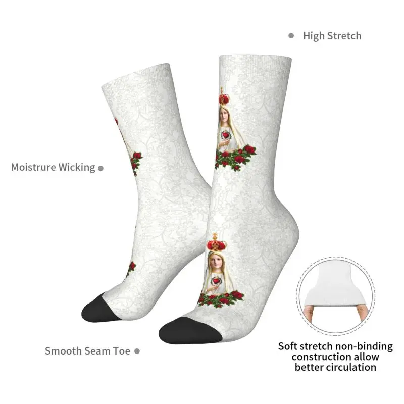 سيدة فاطمة مريم العذراء الرجال طاقم الجوارب للجنسين الجدة البرتغال الوردية الكاثوليكية الربيع الصيف الخريف الشتاء فستان الجوارب #5