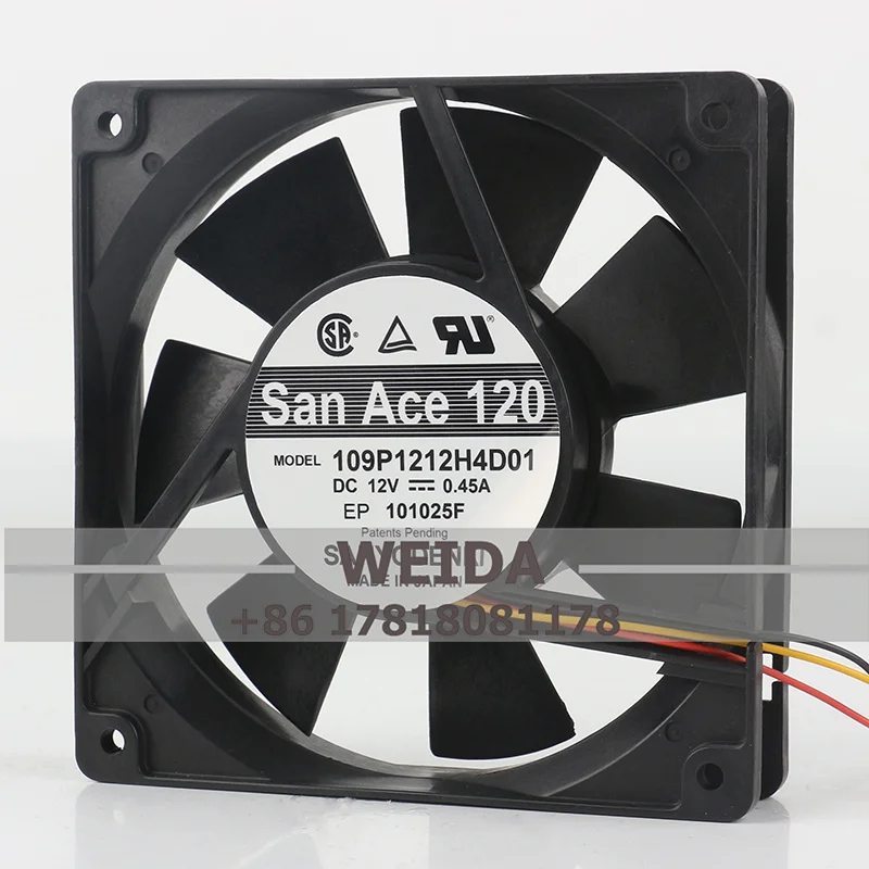 Chassis fan SanAce120 109P1212H4D01 DC12V 0.45A 12025 12cm projector inverter cooling fan