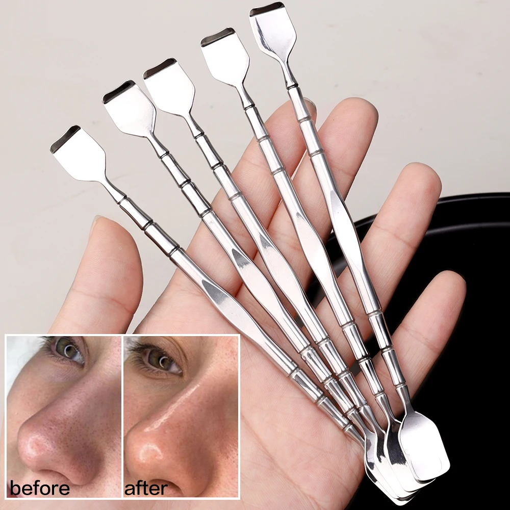 Blackhead Remover Push Pimple Popper Tool Acne Needle Removing Treatment Whitehead Nose Face Blemish Removal Face Skin Care Tool