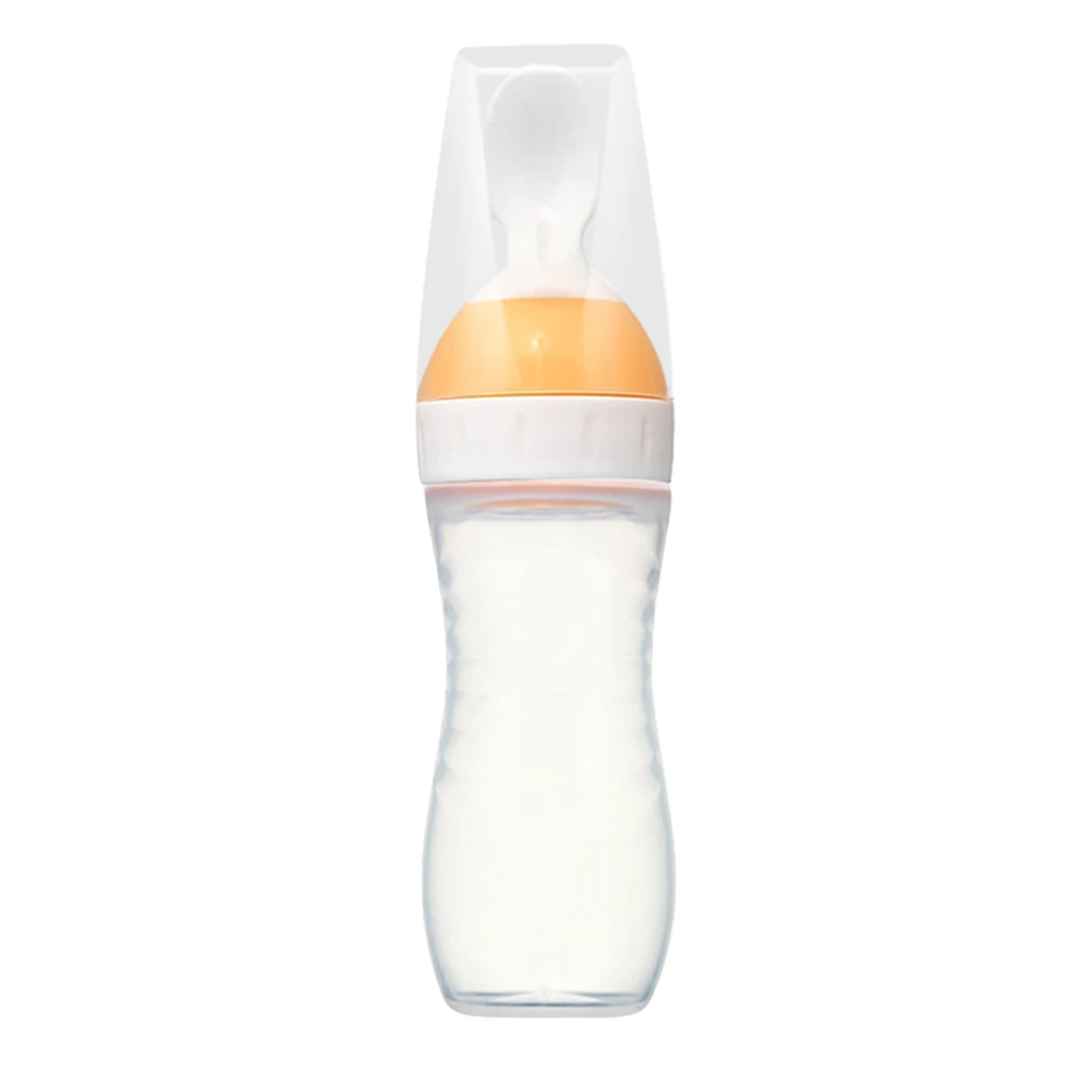 

Baby Food Feeder Silicone Rice Cereal Feeder For Infants Ergonomic Spoon Bottle With Measurement Scales Safe Feeding