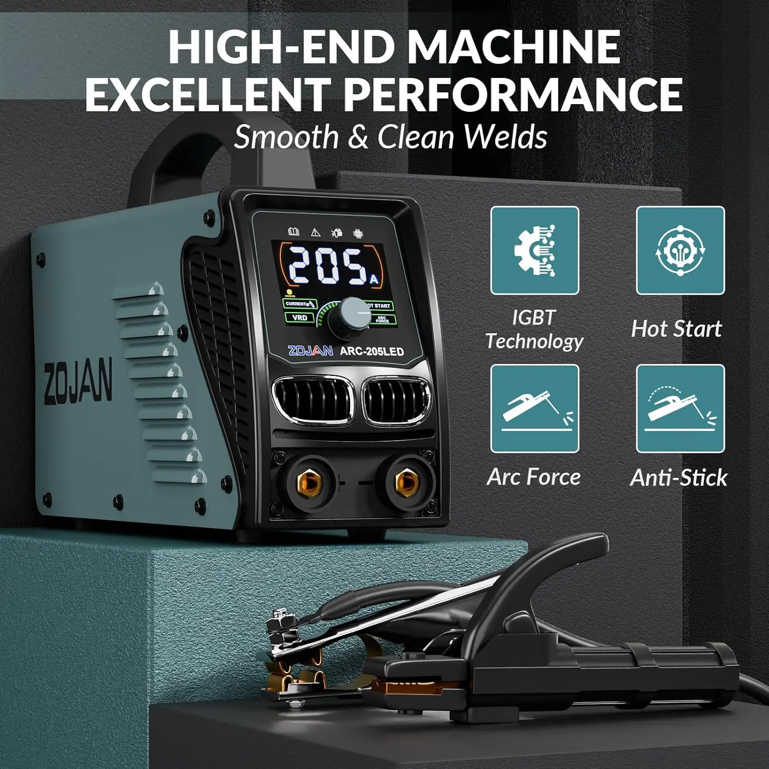 [Large LED Display] 205A ARC/Lift TIG Welding Machine with Synergic Control, IGBT Inverter 110V/220V Portable MMA Welder Machine