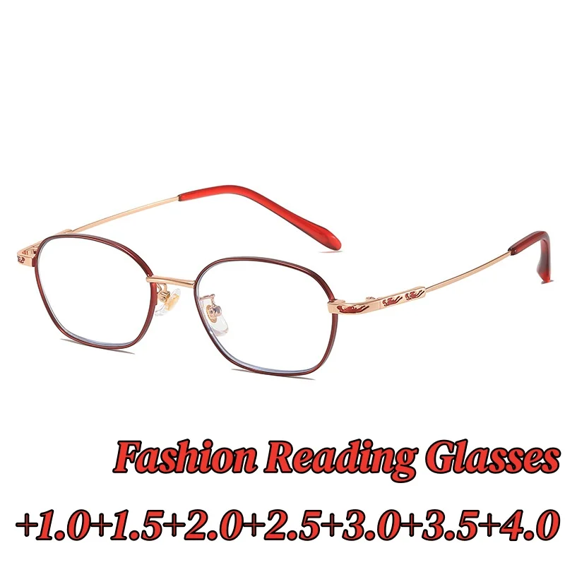 

Luxury Designer Metal Frame Reading Glasses Women Men Anti Blue Light Presbyopia Glasses Ultra-light Elegant Far Sight Eyewear