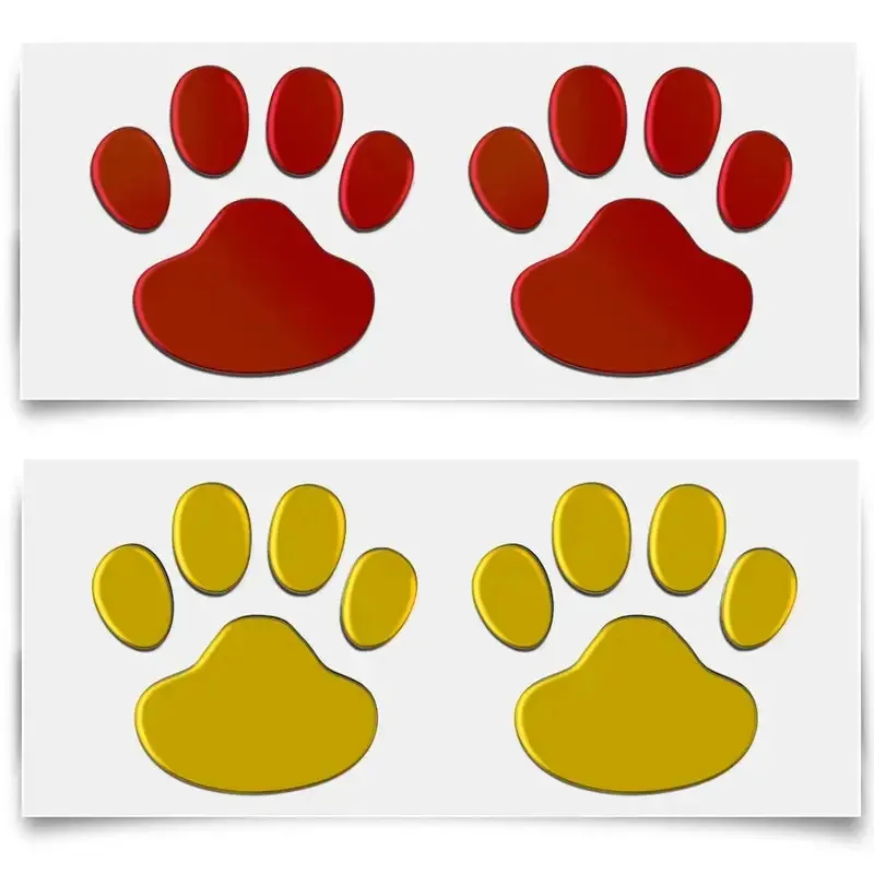 1/4Pairs 3D Stickers Paw Animal Dog Cat Cool Design Bear Foot Prints Footprint Decal Car Stickers for Auto Motorcycle
