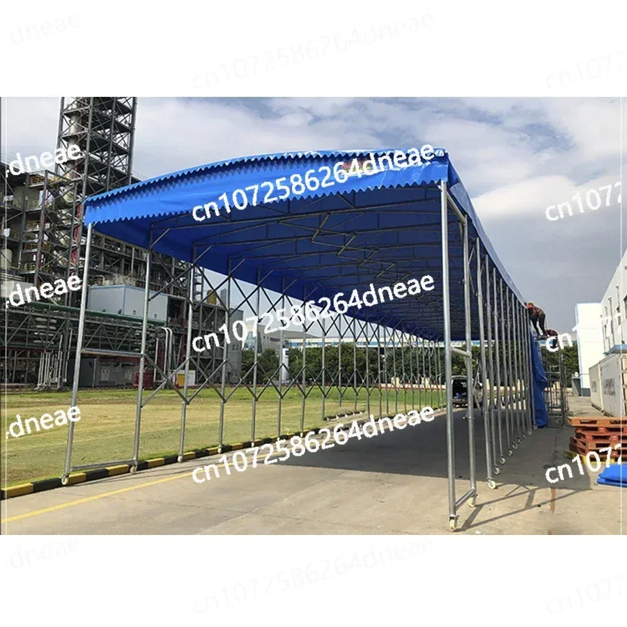 Movable Push-pull Event Sliding Sunshade Canopy, Outdoor Large Warehouse Storage Shelter Tent