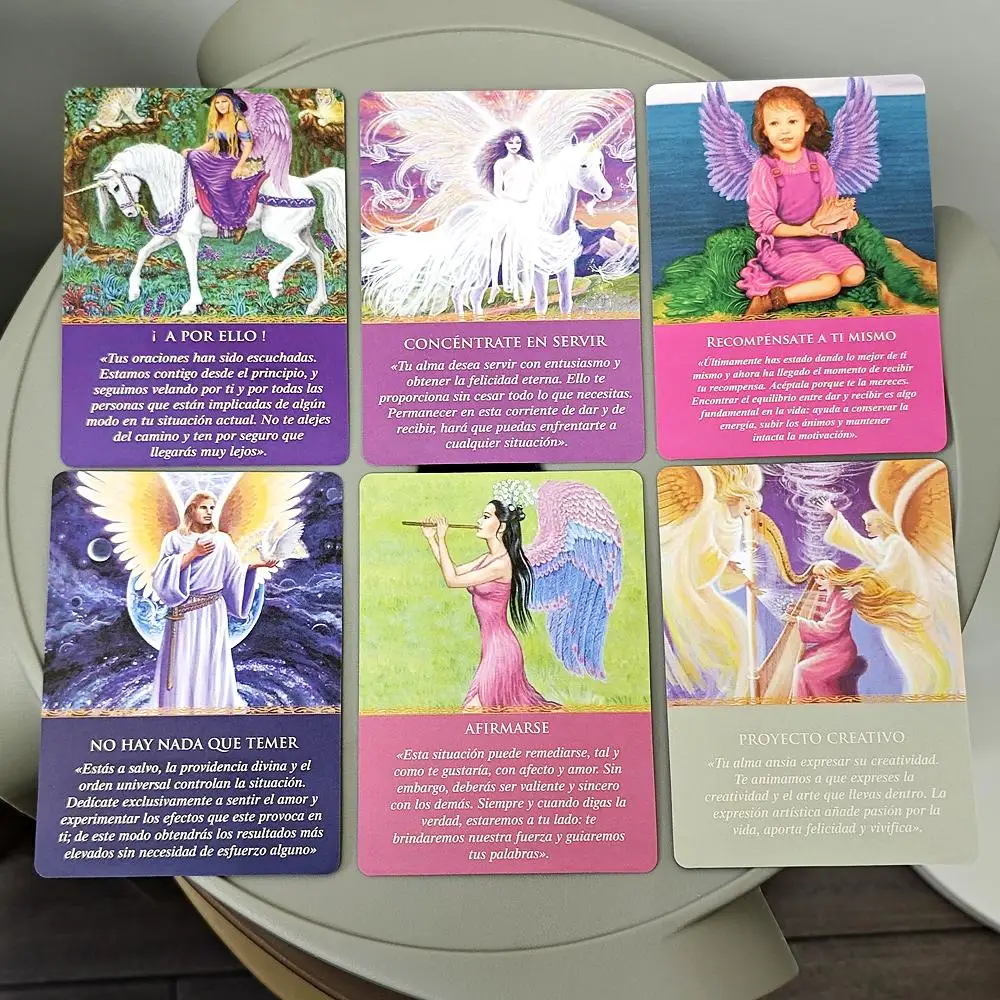 10.4*7.3cm Daily Guidance From Your Angels Oracle Deck Spanish Edition 44 Pcs Cards