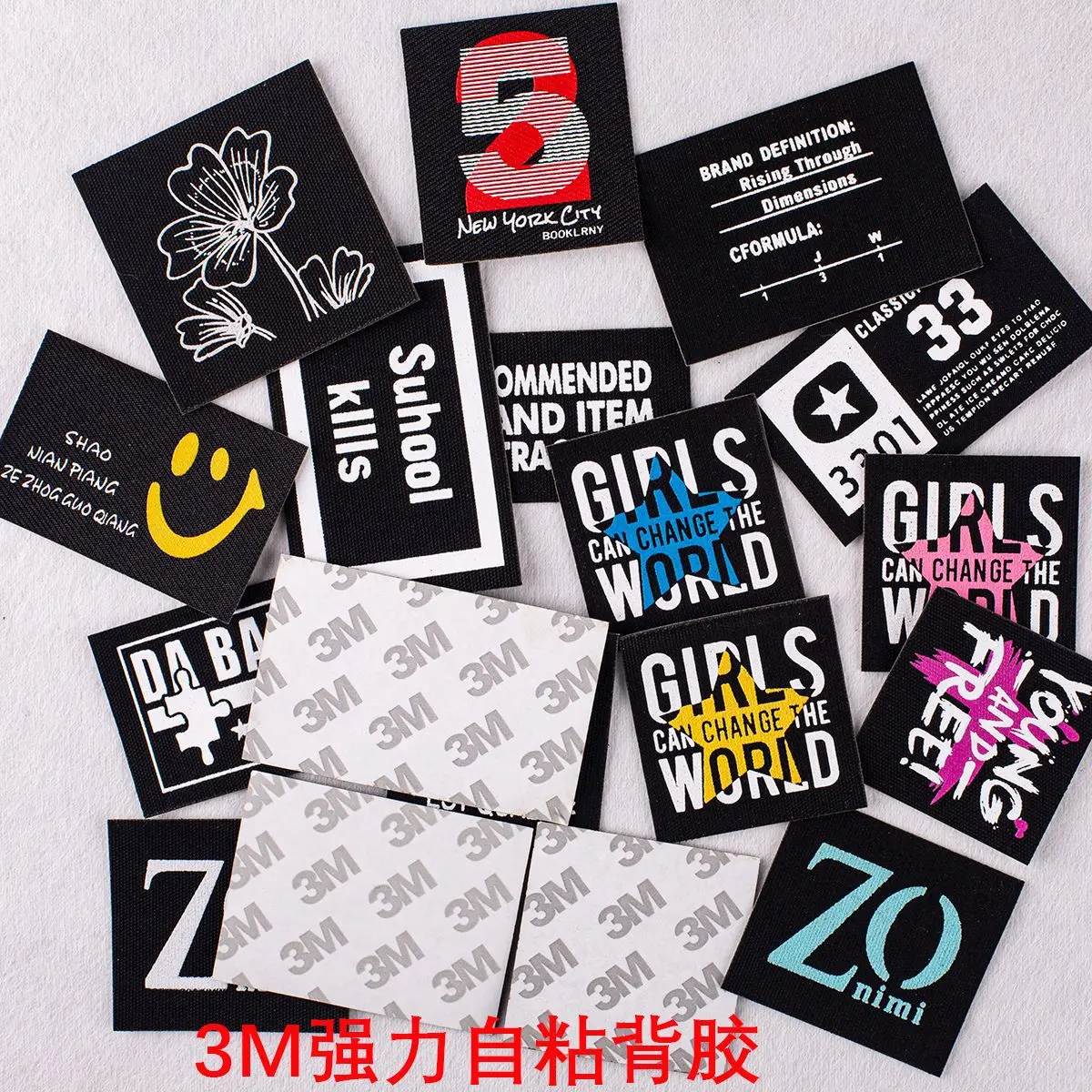 Mixed 17Pcs/Lot Soft fabric patches fashion color printed Letters stickers Sew on Applique Clothing handmade DIY Garment Decor