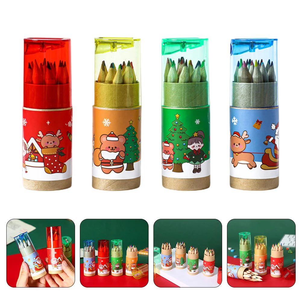 4 Boxes Colored Pencils Christmas for Kids Drawing Professional Household Coloring