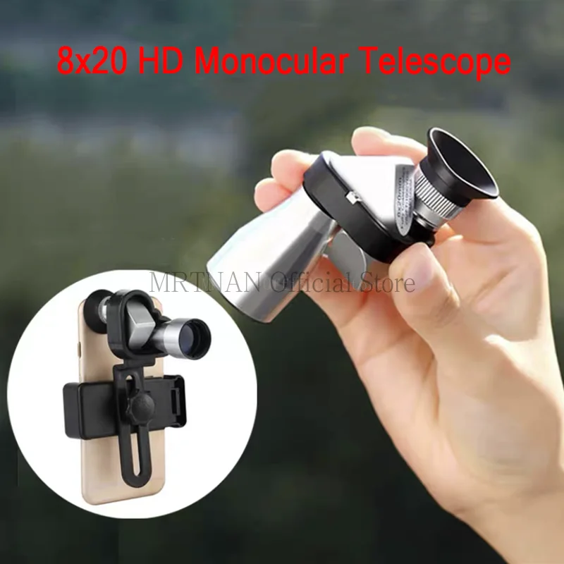 Telescope 8x20 HD Zoom Monocular Low light Night Vision Portable Monocular Telescope Outdoor Hunting Camping Binoculars