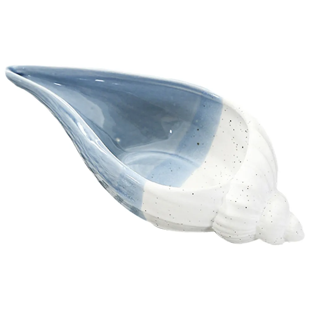 Ceramic Jewelry Holder Ocean Inspired Storage Tray Decorative Ring Earring Dish Key Organizer Elegant Home Office Tray