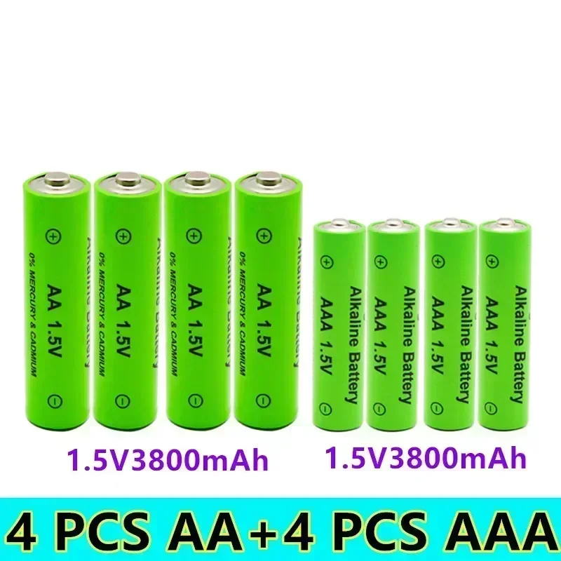 แบตเตอรี่อัลคาไลน์1,5 V AA 3800mAh + 1,5 V AAA 3000mAh สายได้